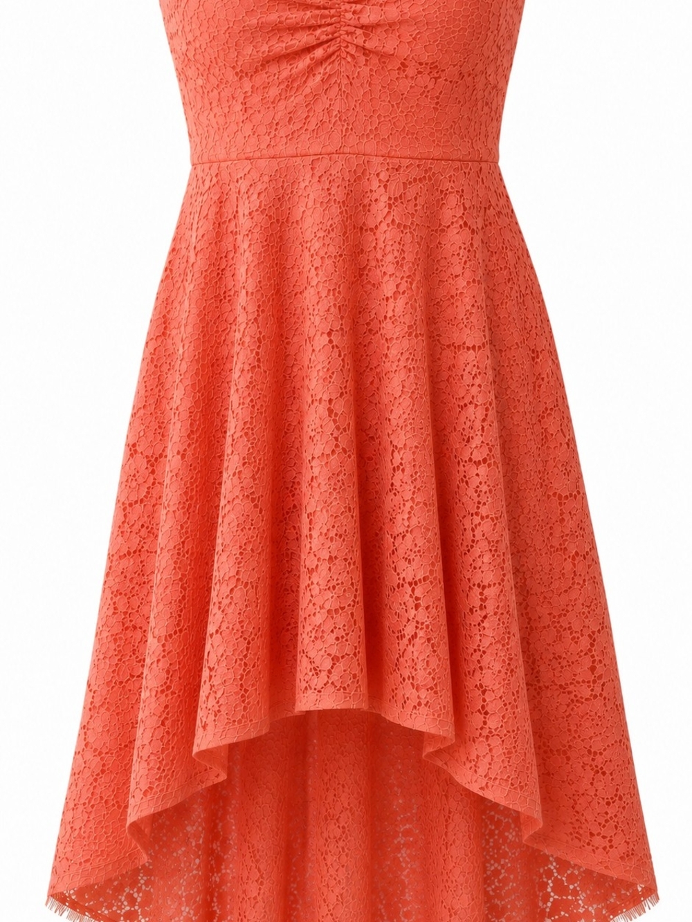 Betsey Johnson Coral Lace High-Low Skirt